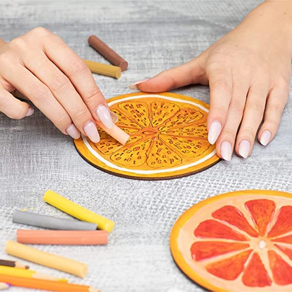 Alvika - Diy Coasters - Mdf Plain Wooden Coasters In Mixed Shapes - Cutouts For Painting, Wooden Craft Board For Resin Art & Flu